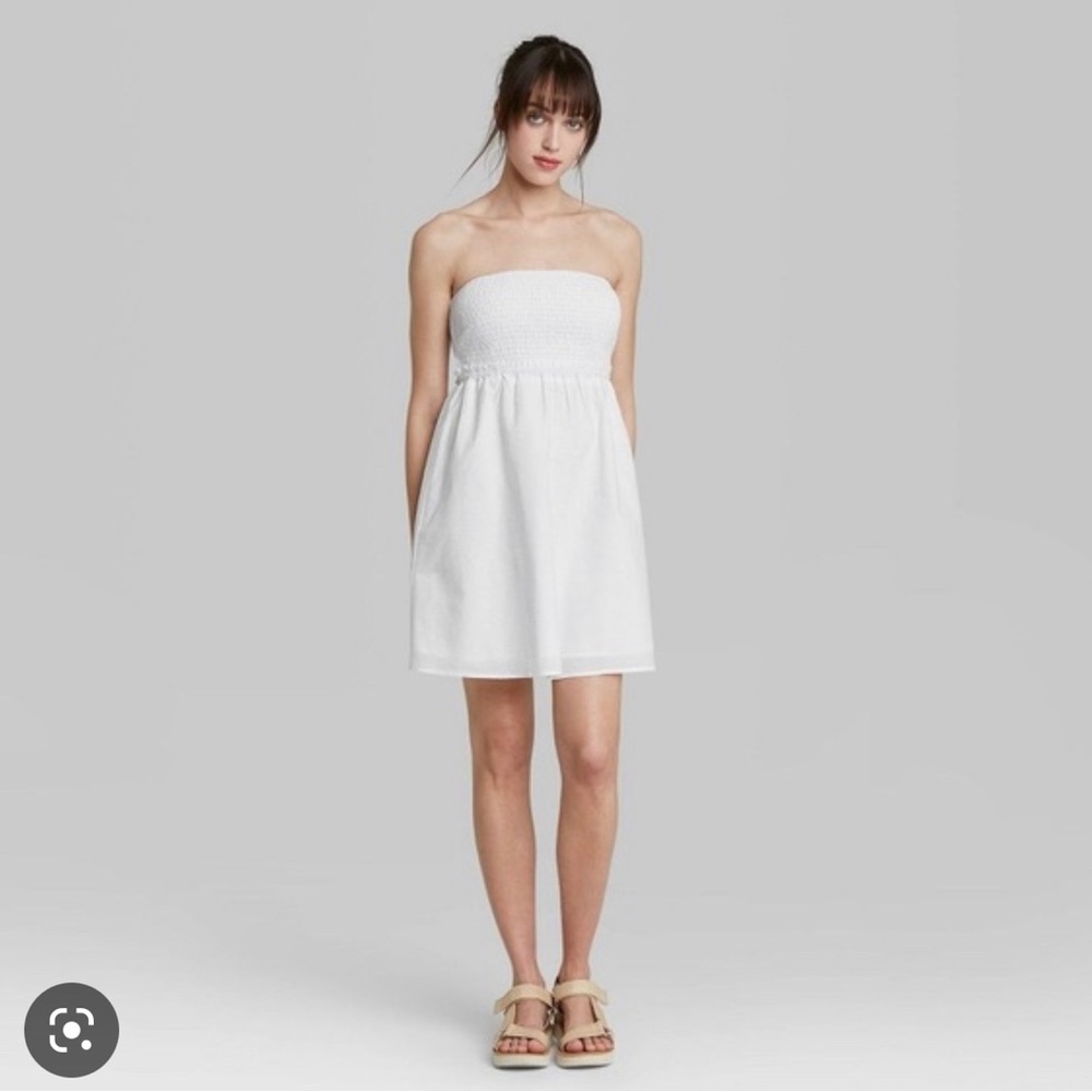 wild fable white strapless cut outback dress